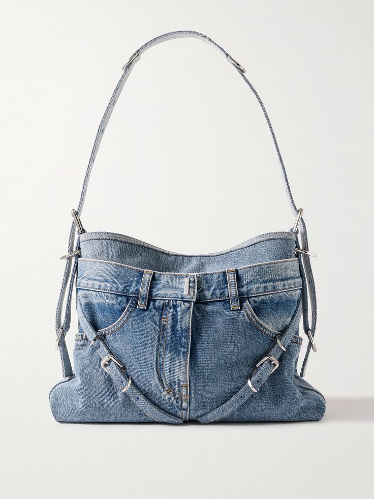 DIY denim shoulder bag.