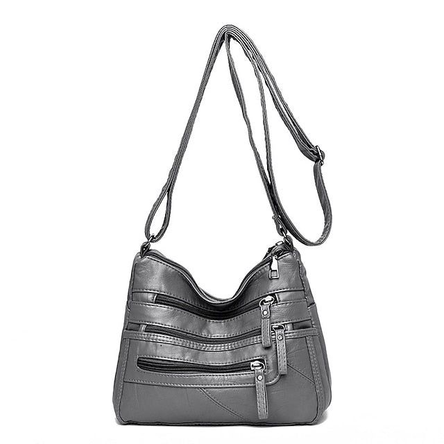 Leather shoulder bags for women