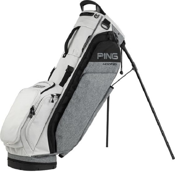 Attach golf bag shoulder strap.